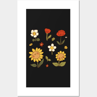 Cute spring flowers pattern Posters and Art